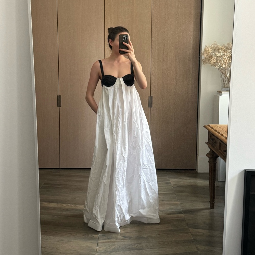 Balconette color block maxi dress